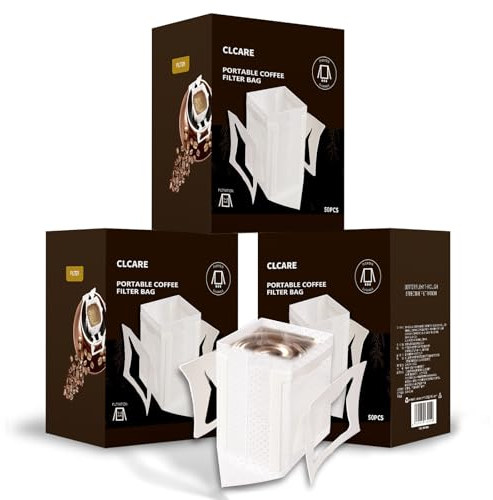 Portable Coffee Filter Paper Bag 150pcs Hanging Ear Drip Coffee Bag Single Serve Disposable Drip Coffee Filter Bag Perfect for Travel, Camping, Home, Office (150 PCS)