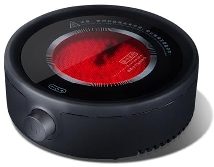 Stufa Elettrica in Ceramica/Stufa da Tè, Mini Piccola Stufa da Tè Bollente ad Acqua da 800 W, Stufa Elettrica in Ceramica con Suono Luminoso per Uso Domestico, 220 V/110 V,Black