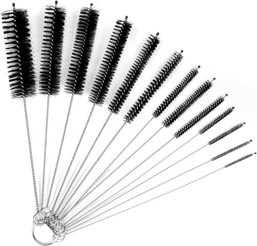 Set di 13 mini spazzole di pulizia per tubetti, bottiglie, bottiglie, cannucce, thermos, ideali per una pulizia efficace e accurata di contenitori variegati, accessorio pratico per la casa