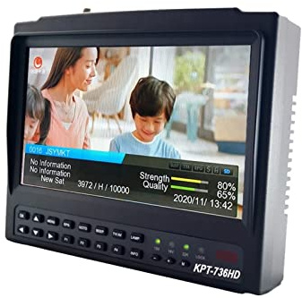 Misuratore di segnale satellitare, KPT-736H DVB-S2 Finder satellitare pieno HD Satellite digitale tv Misuratore del ricercatore del ricevitore MPEG-4 HD DVB-S2 + HEVC H2.65 4K Cercatore per la regolaz