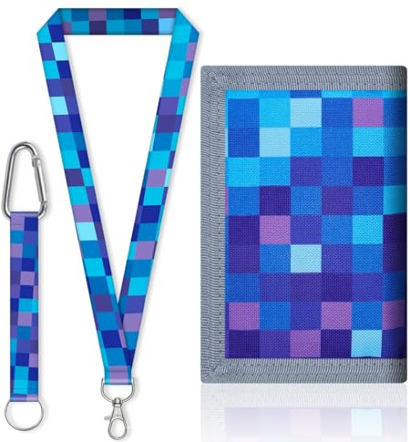 Teegxddy 1psc Portafoglio per videogiochi per bambini Portafoglio Bambino portafogli per bambini Portafogli Bambini per regalo di compleanno rientro a scuola(Include cordino) (A)