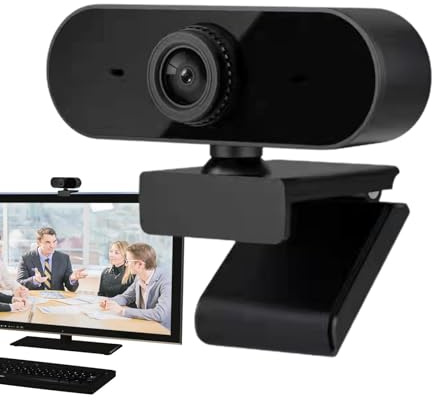 Webcam per streaming HD - Fotocamera per computer 720P regolabile a 360°, microfono con audio chiaro | Copertura privacy gratuita per driver Webcam per laptop PC desktop Videochiamata lezione R