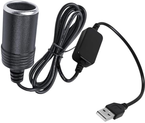 5V USB A Macho a 12V Encendedor de Cigarrillos de Coche, Adaptador USB a Mechero Hembra,Adaptador de Encendedor de Cigarrillos USB para Cámara GPS Grabadora de Coche etc