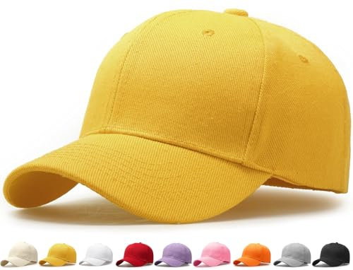Liutufy Childrens Baseball Cap Adjustable for Boys Girls Yellow