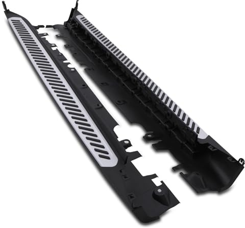 Predator4x4 Aluminium Style Fixed Side Steps Side Skirts Raised Plastic Foot Grip Foot Rail Sills Compatible with BMW X6 MK2 F16 2015-2019