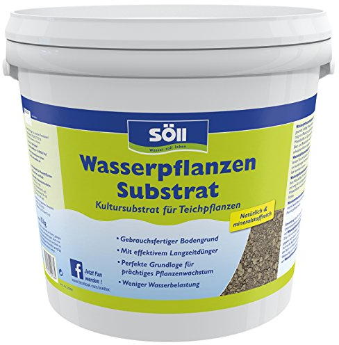 Söll 83323 WasserpflanzenSubstrat, 12 kg - Kultursubstrat für Teichpflanzen, natürlicher Bodengrund mit Mineralstoffen zur Anpflanzung von prächtigen Wasserpflanzen im Gartenteich