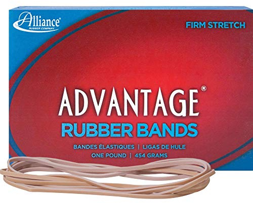 Alliance Rubber 27405 Advantage Rubber Bands Size #117B, 1 lb Box Contains Approx. 200 Bands (7 x 1/8, Natural Crepe) , Beige