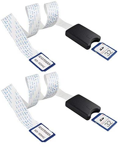 Jopto 2 st 18,9 tum 48 cm SD-kort flexibel förlängningskabel SD till SD SD-minneskort adapter omvandlare förlängnings kompatibel för Raspberry Pi GPS DVD LED vild kamera SDHC SDXC