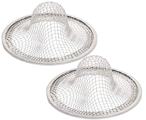MroMax 2 Stück Abflusssieb, 53 mm Durchmesser, Metallsieb, 400 Edelstahl, Siebkörbchen, Filterfalle für Badezimmer, silberfarben