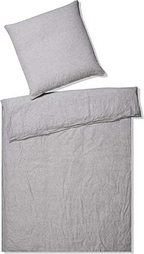 elegante Leinen-Bettwäsche Pure Farbe Silber Größe 135x200+40x80cm Einfarbig