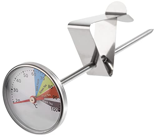 APS 10355 Thermometer für Milchkännchen, mit Clip, höhenverstellbar, Temperaturbereich 20°C bis 100°C