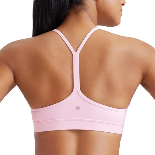 CRZ YOGA Butterluxe Y-rygg sport-BH:ar | Lätt stöd, Avtagbara kuddar, Yoga, Extremt mjuk, Rund halsringning, Spaghettiband, För kvinnor