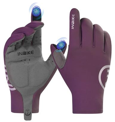 INBIKE Fahrradhandschuhe MTB Mountainbike Handschuhe Herren Damen Winterandschuhe Laufhandschuhe Thermo Handschuhe Warm Winddicht Anti-Slip Touchscrennfähig rutschfest Schwarzblau,M