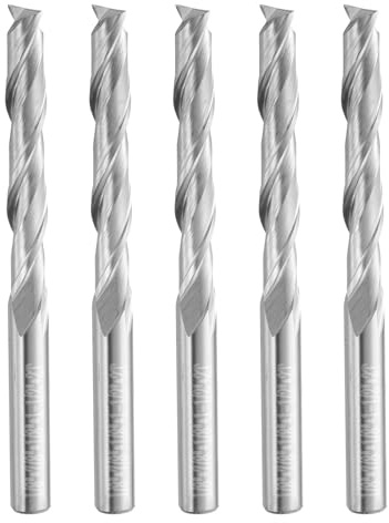 sourcing map 5 punte per fresa a spirale da 0,3 cm, diametro del taglio, 2 scanalature, per intaglio del legno e incisione (codolo 1/8, lunghezza taglio 3,8 cm, lunghezza taglio 3,8 cm, elica 30