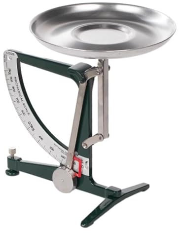 Vituord Báscula De Cocina Mecánica, Báscula De Metal De 1 Kg, con Péndulo De Acero Inoxidable Y Bandeja De Aluminio, No Necesita Batería, para Electrónica, Investigación Científica, Alimentos