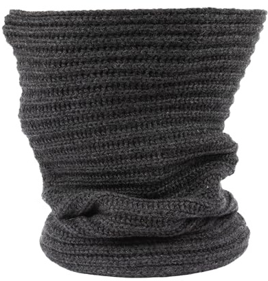 Scaldacollo Uomo Donna in Lana Merino a Tubolare Lavorato a Maglia 100% Made in Italy Sciarpa ad Anello Cappello Collo in Lana Vergine Merino (Asfalto)