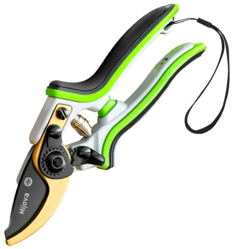 Sécateur & Ciseaux d'élagage, lames d'élagage Heavy Duty avec SK5 High Carbon Steel, Gardening Hand Pruner avec poignée ergonomique, ciseaux de jardin professionnels pour plantes, herdges et fleurs