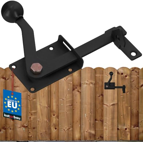 KOTARBAU® Verrou de porte 150 mm en acier revêtu par pulvérisation - Noir - Crochet tempête - Verrou de porte - Verrou de porte de jardin - Verrou coulissant