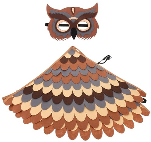 Garneck Owl Wings Costume with Parrot Eagle Cape Soft Lightweight Animal Role Play Outfit for Halloween School Plays Themed Parties Machine Washable Comfortable for Boys