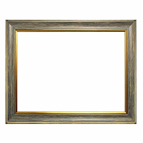 Barockrahmen 10941, 247 Gri grau mit Goldkannte, als Leerrahmen, 30x40 cm