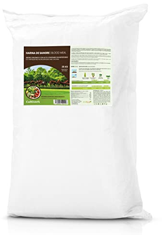 CULTIVERS Harina de Sangre 25 kg | Abono Ecológico Certificado con Alto Contenido en Nitrógeno y Materia Orgánica | Fertilizante de Origen Natural para Suelo, Huerto y Jardín