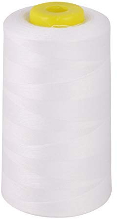 Overlocking Sewing Machine Polyester Thread x Four 5000 Yards Cones White Black Natural Cream (White)