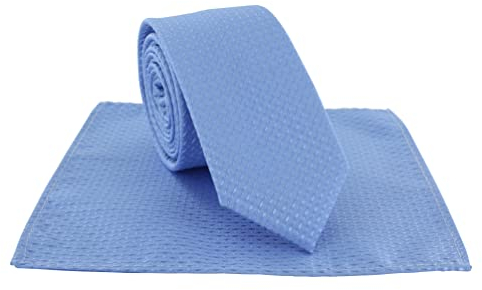 Michelsons of London Set aus Krawatte und Einstecktuch für Jungen, halbeinfarbig, hellblau, One size