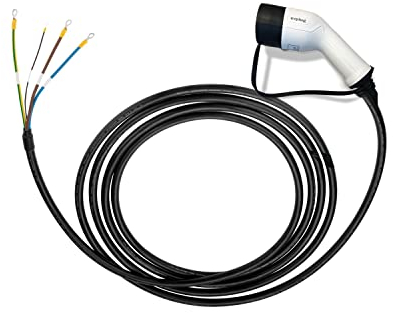evplug® Remplacement Câble de Recharge pour Voiture électrique EV (3 Phases | Type 2 | 22kW | 5m)