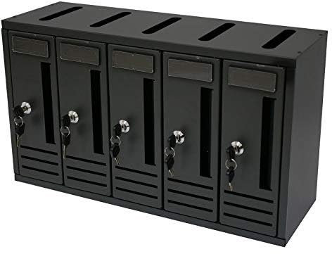 La zappa Buzón de correos de condominio, modular de pared, agujero de letras de exterior, de acero, fabricado en Italia (5 plazas)