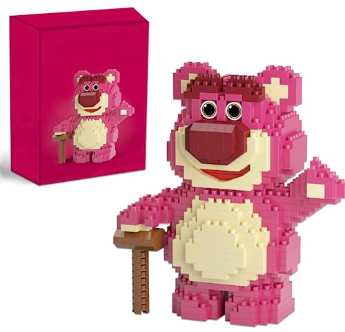 HABURN 800PCS Cartoon Nano Building Block Mini DIY Blocs de Construction pour Enfants, Strawberry Bear Building Block Toy Plastic Particules Miniature Building Blocks Puzzle, Toy Fun Building Blocks
