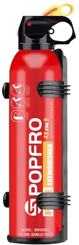 POPFRO Portable Fire Extinguisher | 4-in-1 Small Fire Extinguisher for Home, Garage, Kitchen, Car | For Electric, Textile and Grease Fires | Non-Toxic, Easy Clean | Wall Mount Incl (1 pack)
