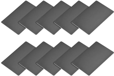 METALLIXITY Blank Metallo Scheda (80mm x 50mm x 0.8mm) 10pz, Anodizzato Alluminio Targhetta - per Casa Interni Fai-da-Te Segnaletica Incisione, Nero