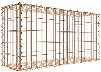 Rostige Gabione 100 cm x 50 cm x 30 cm (L x H x D), maskstorlek 5 cm x 10 cm, spiral