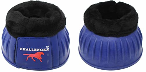 CHALLENGER Horse Rubber Overreach Hoof Protection Fleece Bell Boots 41HI01RB-M