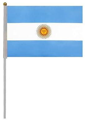 20 Piezas de Banderas de manivela de Argentina para el día Nacional Festivo, Fiestas, desfiles,bandera de mano, Eventos Deportivos, decoración de Bares