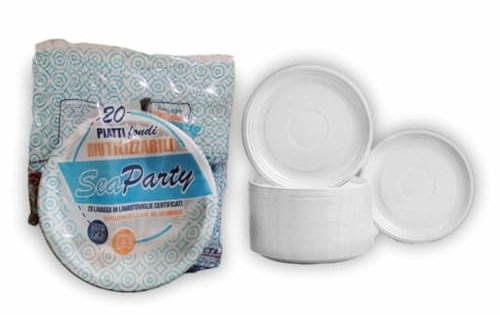 Generico 20/25/100/200 Piatti FONDI di plastica RIUTILIZZABILI da 21cm piatti rigidi | piatti Lavabili 20 Cicli in Lavastoviglie ok microonde (100 BIS)