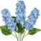 Briful 24.8 Artificial Hydrangea Flowers Real Touch Panicled Hydrangea Stems, 3PCS Blue Artificial Flowers Faux Cone Hydrangeas for Tall Vase, Home Décor, Floral Arrangements