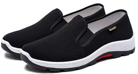 Yummsion Chinese Traditional Martial Arts Shoes,Chinese Style Slippers,Tai Chi Shoes,Canvas Martial Arts Tai Chi Shoes,Unisex,Breathable,Tai Chi,Qi Gong,Kung Fu,and Wing Chun Unisex,Black