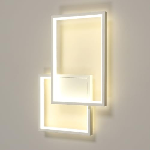 Mckalen Moderno Lampada da Parete LED, 34W 3825LM Applique da Parete Interno Bianco, 41CM Lampada a Muro Camera da Letto per Bagno Lampada Soggiorno Scale Corridoio, luce neutra 4500k