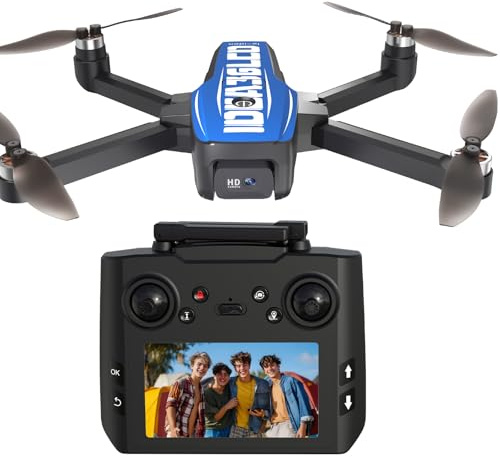 LE-IDEA GPS Drohne mit Kamera 4k, IDEA36LCD Klappbare Drohne mit LCD Bildschirm Bürstenloser Motor, Positionierung des Lichtstroms Kopflosen Modus Höhenhalt, FPV RC Quadrocopter für Anfänger