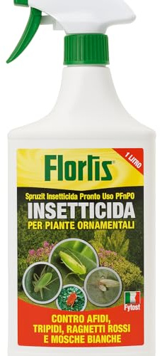 Insetticida Spray PFnPO Pronto Uso 1L a Base di Piretro e Olio di Colza – Per Piante Ornamentali e Floreali da Balcone e Appartamento – Contro Afidi, Tripidi, Ragnetti Rossi e Mosche Bianche –