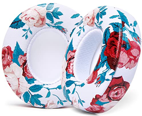 WC Extra Thick Replacement Earpads for Beats Solo 2 & 3 by Wicked Cushions - Ear Pads for Beats Solo 2 & 3 Wireless ON-Ear Headphones - Soft Leather, Luxury Memory Foam, Strong Adhesive | Floral White