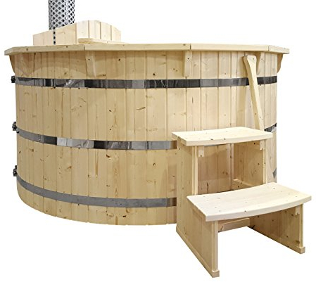 Sell-tex-1 Badefass NEU 180 cm Bausatz Zuber Bausatz Schwimmbecken Badewanne Badebottich Jacuzzi Hottub Edelstahl Ofen V2A