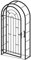 Rosenbogen inkl. Gartentor Pallas Anthrazit Türgriff Rundbogentor Komplett-Set 1090 x 2150 x 300 mm