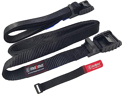 MAGMA 2-Pack | 3M Spanngurte Kurz Befestigungsgurt Mit Anti-Kratz Gummischnalle und Klemmschloss | 500 Kg Widerstand Zurrgurte | Sichere Verladung von Auto, Kajak, Kanu, Gepäck, Surfboard, Fahrrad