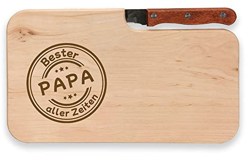 Spruchreif · Brotzeitbrett · Brotzeitbrett mit Messer · Brotzeitbrett mit Gravur · Holzbrett mit Messer · Geschenk für Papa · Vatertag · Bester Papa aller Zeiten