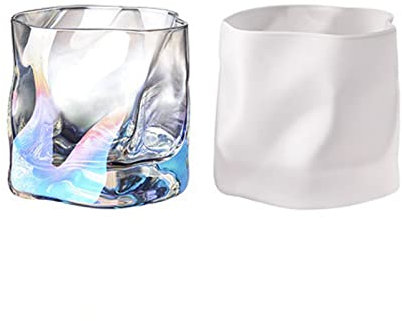 Glaskoppar/Glastumlare 2 st Hushållsdryckglasögon Frostat förvrängd glas Vattenkopp Enkel Nordisk Tea Cup Cocktail Cup Vattenkupa Dricksglas (Color : G)