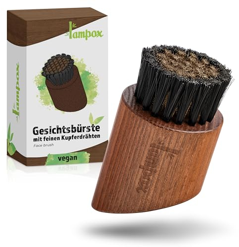 lampox vegane Gesichtsbürste mit feinen Kupferdrähten, Kupfer face brush, Kupferbürste, Klosterbürste, Massagebürste (Gesichtsbürste vegan)