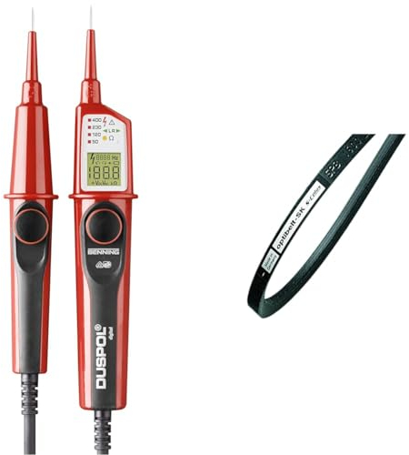 BENNING DUSPOL digital Digitaler True RMS Spannungsprüfer (Prüfart 2-polig, Spannungsmessbereich 1 V - 1000 V AC/ 1200 V DC, Durchgangsprüfung) 50263 & Schmalkeilriemen SPZ / 1000