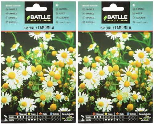 Semi di erbe di Batlle - Camomilla Camomila (Semi - 20-40cm) (Confezione da 2)